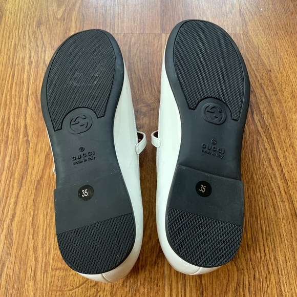 Gucci Cherry Mary Jane White Patent Leather Flats - Picture 7 of 7